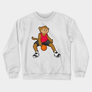 Monkey as Basketball player with Basketball Crewneck Sweatshirt